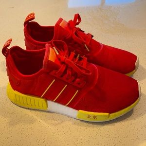 Adidas Mens NMD_R1 Lace Up Sneakers Shoes Casual - Red